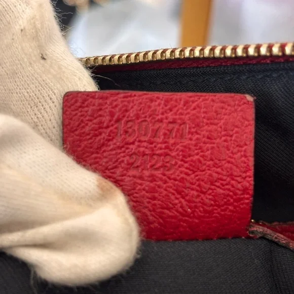 Gucci Britt New Web Hobo Red Pebbled Leather GG Logo Shoulder Bag - Picture 6 of 8